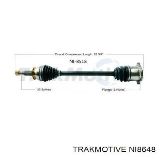 Піввісь передня, права Nissan/Infiniti 391004GB0A ціна, від 158.66 USD