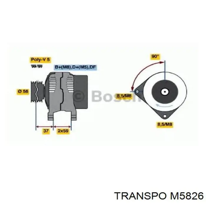 M5826 Transpo реле-регулятор генератора, (реле зарядки)