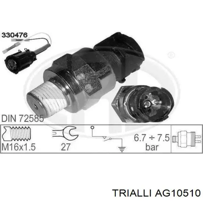 Амортизатор задній Trialli AG10510 ціна, від 21.67 USD