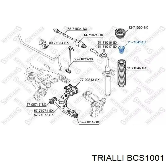 BCS1001 Trialli буфер-відбійник амортизатора переднього