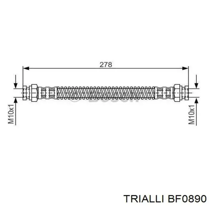 BF0890 Trialli Шланг гальмівний передній, правий