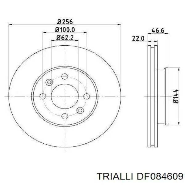 DF084609 Trialli диск гальмівний передній