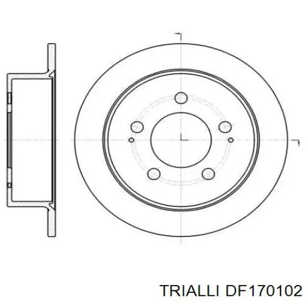 Диск гальмівний задній DF170102 Trialli