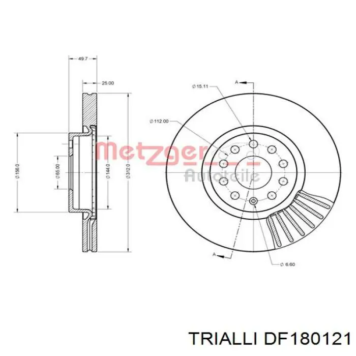 DF180121 Trialli Гальмо дискове переднє