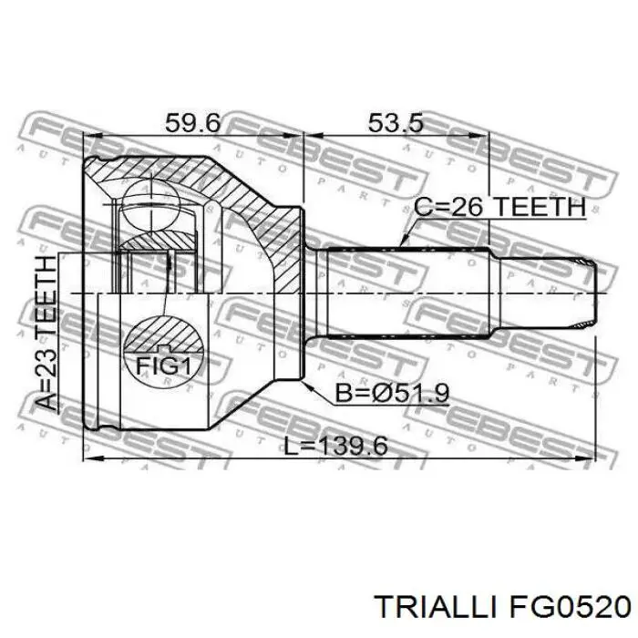Пильник ШРУСа зовнішній FG0520 Trialli