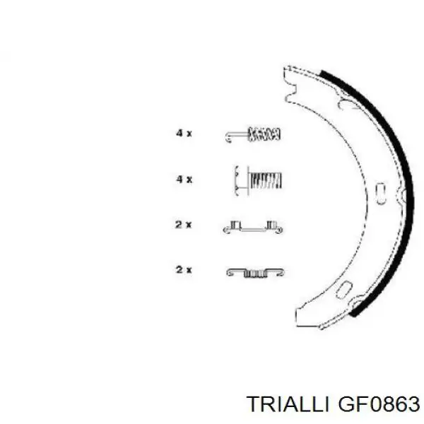 Колодки ручника/стоянкового гальма GF0863 Trialli