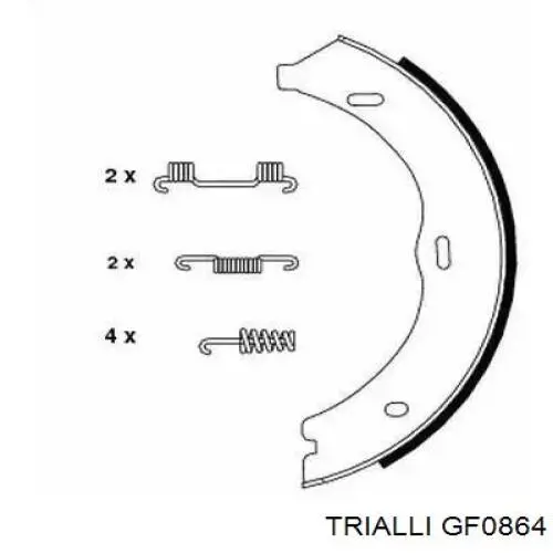 Колодки гальмові задні, барабанні Trialli GF0864 ціна, від 12.60 USD