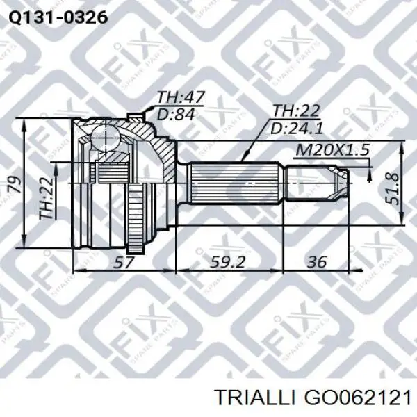 Купити GO062121 Trialli Шарнір приводу зовнішній