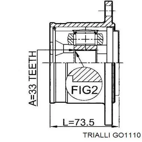 Купити GO1110 Trialli ШРУС внутрішній правий