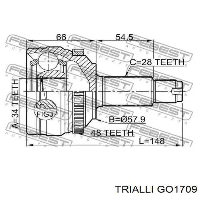 GO1709 Trialli ШРКШ внутрішній, передній, лівий