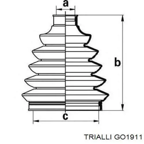 ШРУС зовнішній передній GO1911 Trialli