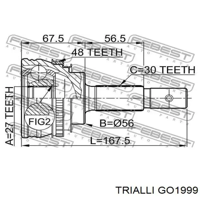 ШРУС зовнішній Trialli GO1999