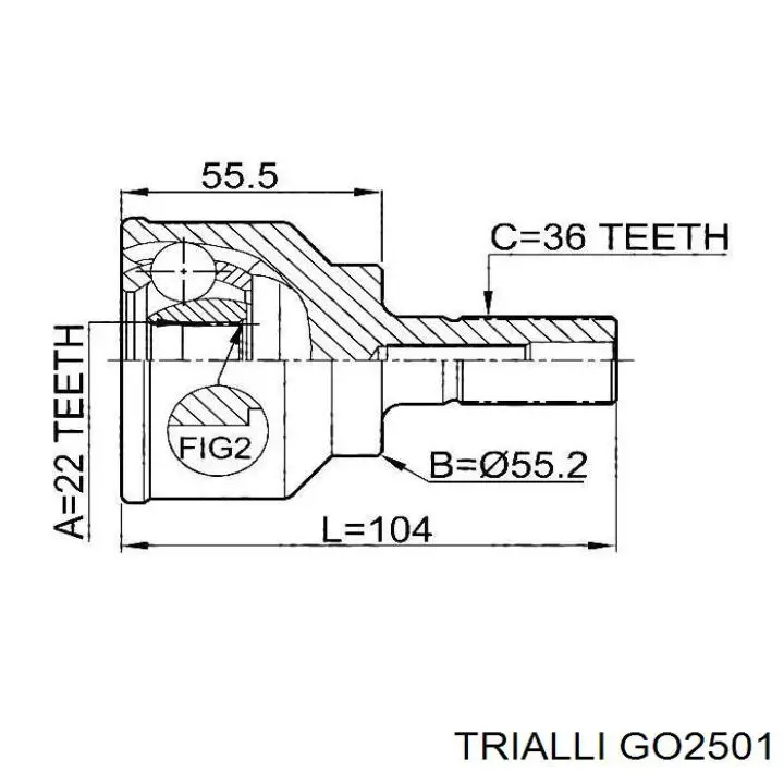 GO2501 Trialli шрус зовнішній передній