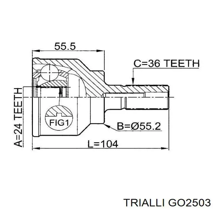 GO2503 Trialli шрус зовнішній передній