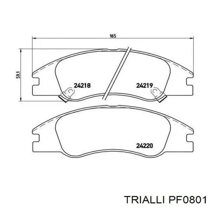 Купити PF0801 Trialli Колодки гальмівні передні, дискові