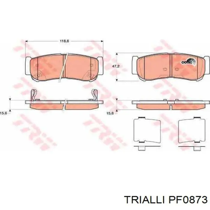 PF0873 Trialli Колодки гальмівні задні, дискові