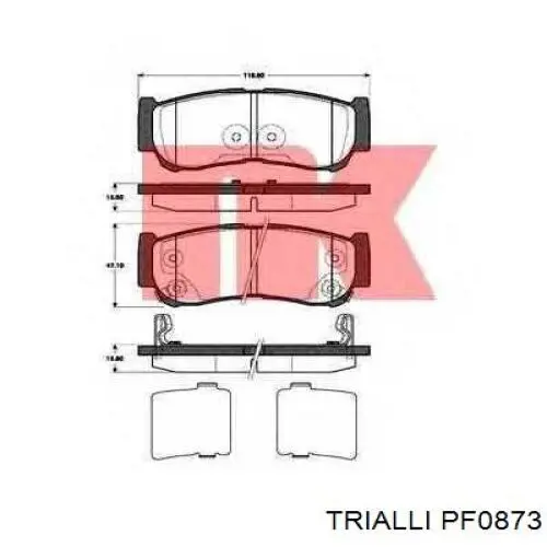Купити PF0873 Trialli Задні колодки