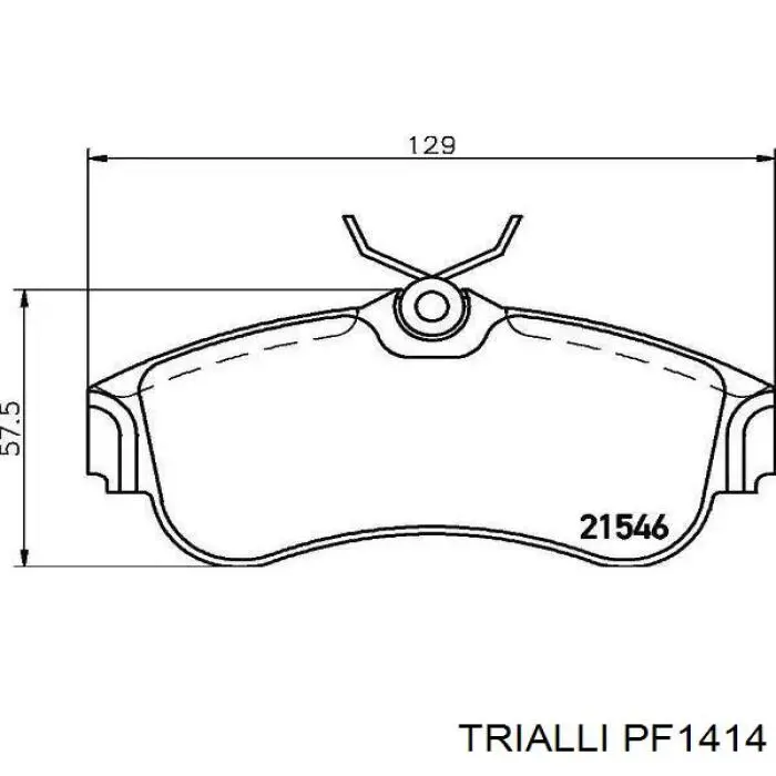 Купити PF1414 Trialli Колодки гальмівні передні, дискові