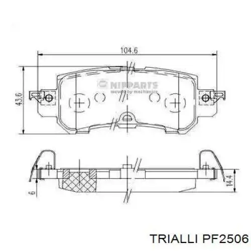 Задні гальмівні колодки PF2506 Trialli