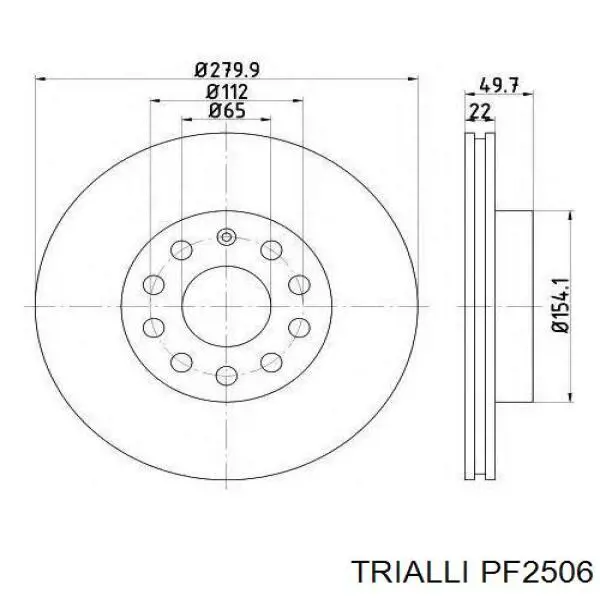Задні гальмівні колодки Trialli PF2506 ціна, від 13.60 USD