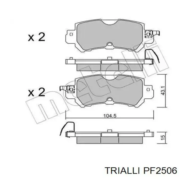 PF2506 Trialli Колодки гальмівні задні, дискові