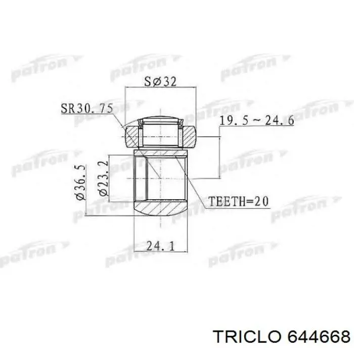 Купити 0007702195 Fiat/Alfa/Lancia ШРУС внутрішній, тришиб/трипод/тріпоід