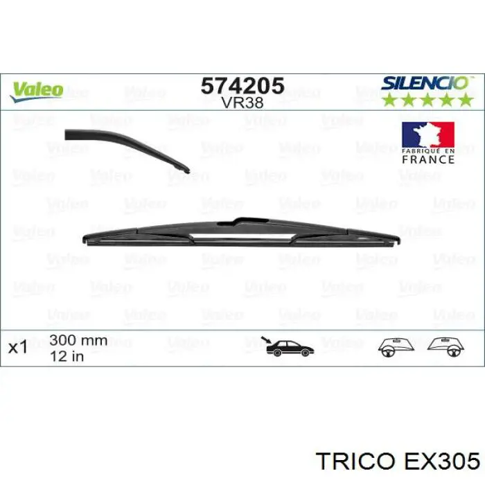 EX305 Trico Щітка склоочисника задня
