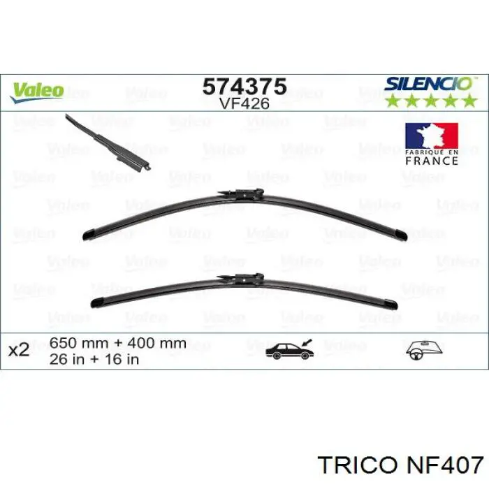 NF407 Trico щітка-двірник лобового скла, водійська