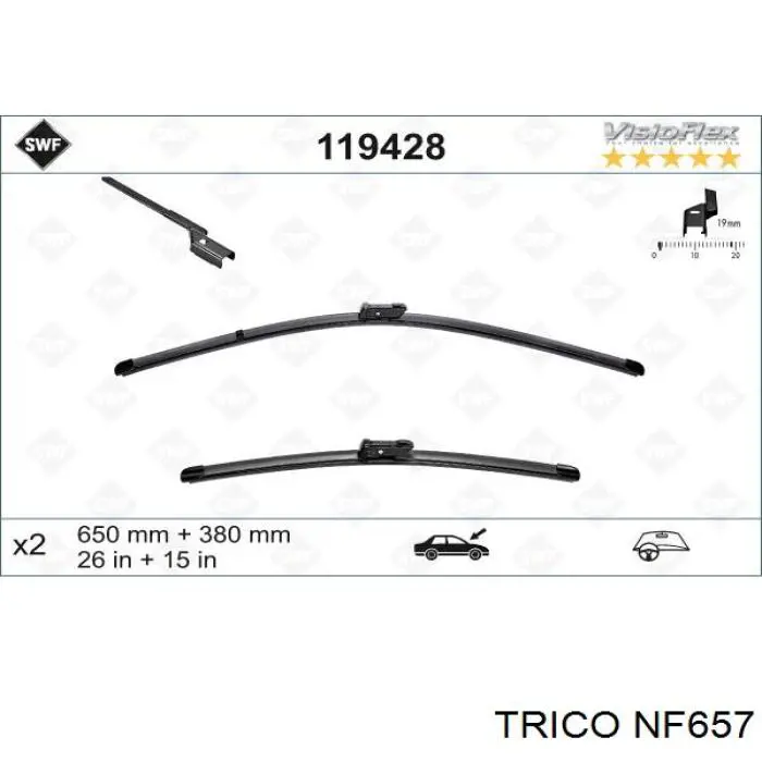 NF657 Trico щітка-двірник лобового скла, комплект з 2-х шт.