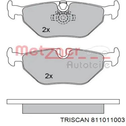 811011003 Triscan колодки гальмові задні, дискові