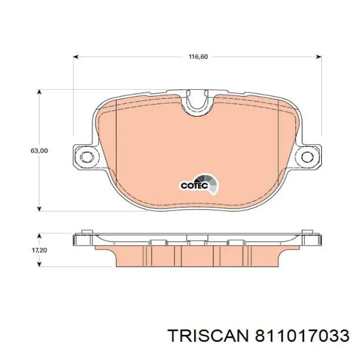 811017033 Triscan колодки гальмові задні, дискові