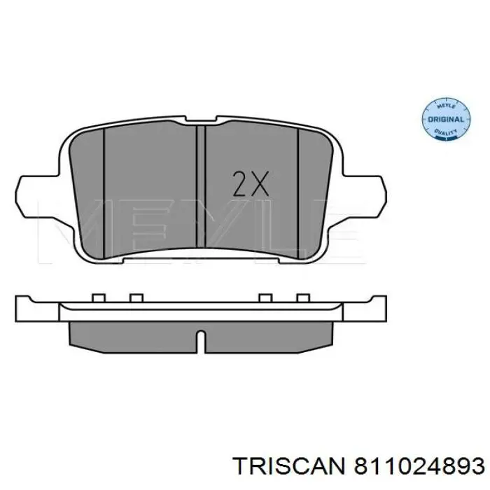 811024893 Triscan колодки гальмові задні, дискові