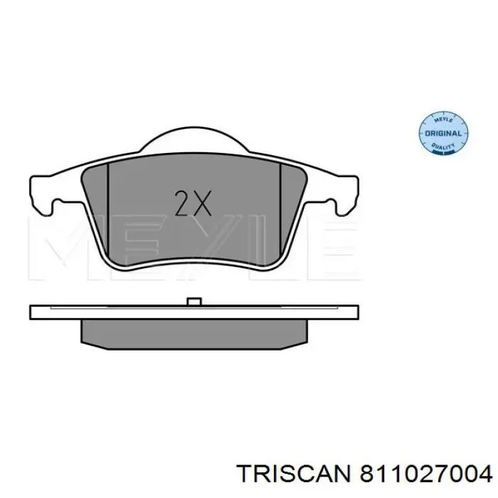 Колодки гальмові задні, дискові 811027004 Triscan