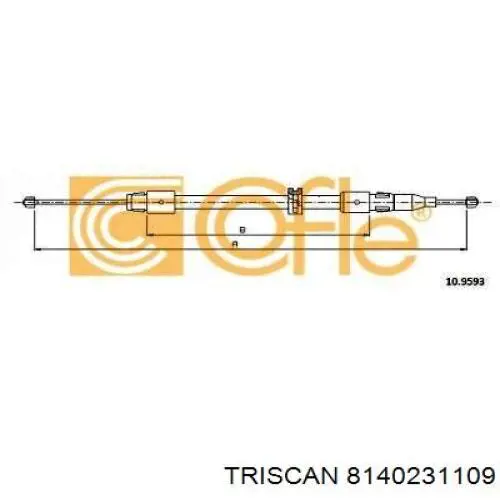 Купити 8140231109 Triscan Трос ручного гальма задній, правий/лівий