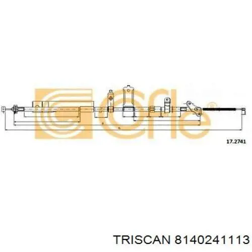 Купити 8140241113 Triscan Трос ручного гальма задній, лівий