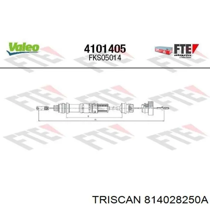 Трос зчеплення Triscan 814028250A ціна, від 24.27 USD