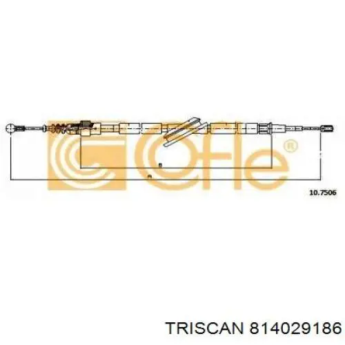 Трос ручного гальма задній, правий/лівий 814029186 Triscan