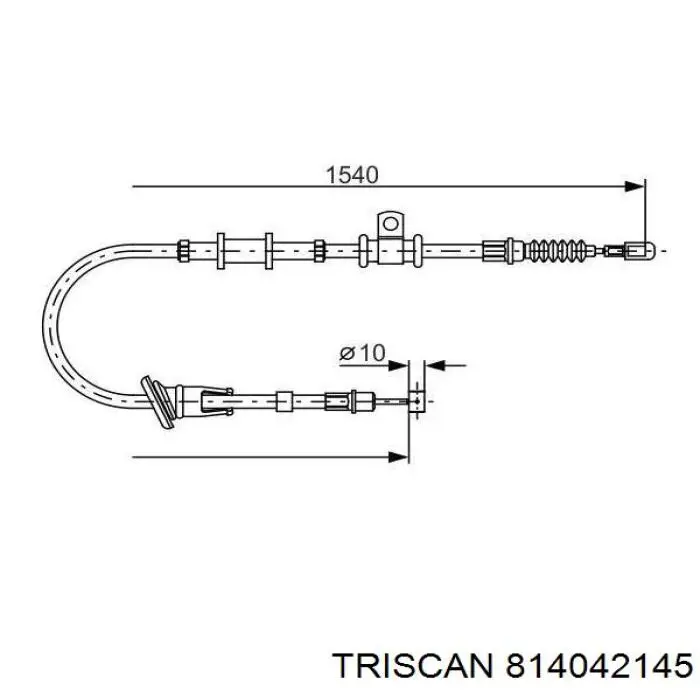 Трос ручного гальма задній, правий MR915064 Chrysler