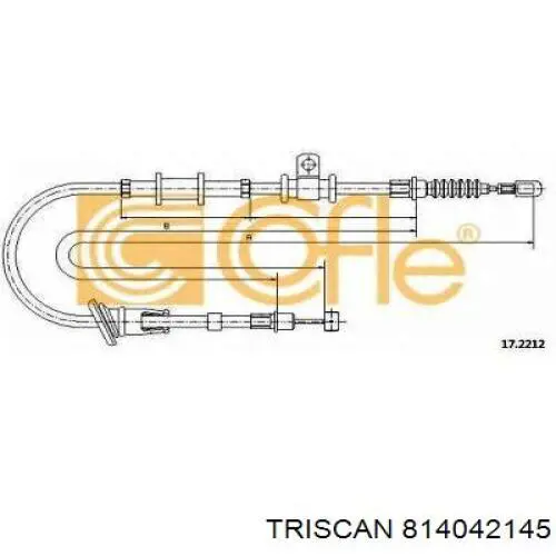 Трос ручного гальма задній, правий Mitsubishi MR915064 ціна, від 18.68 USD