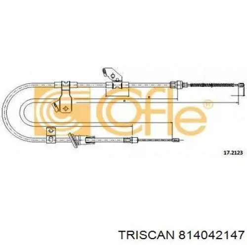 Купити 814042147 Triscan Трос ручного гальма задній, правий