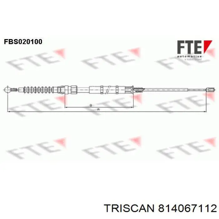 Купити 814067112 Triscan Трос ручного гальма задній, правий/лівий