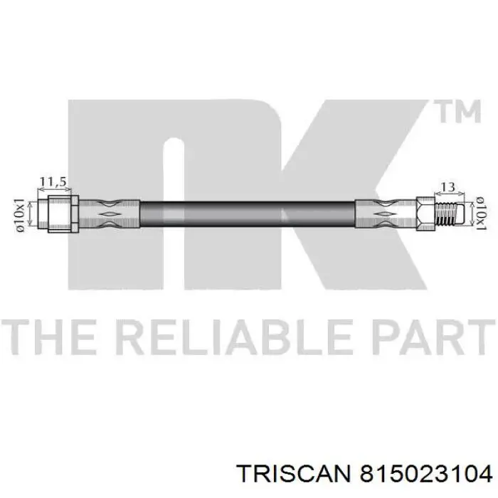 Шланг гальмівний передній Triscan 815023104 ціна, від 7.41 USD