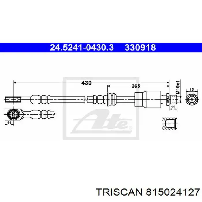 Купити 815024127 Triscan Гальмівні шланги передні