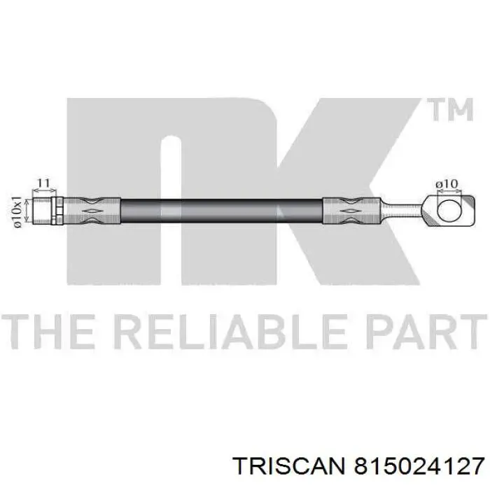 Шланг гальмівний передній Triscan 815024127 ціна, від 13.21 USD