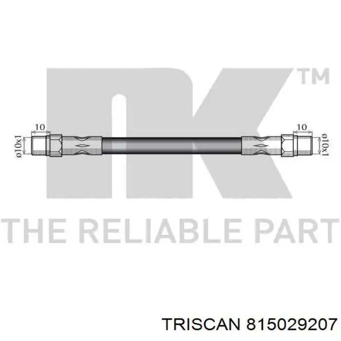 Шланг гальмівний задній Triscan 815029207 ціна, від 4.06 USD