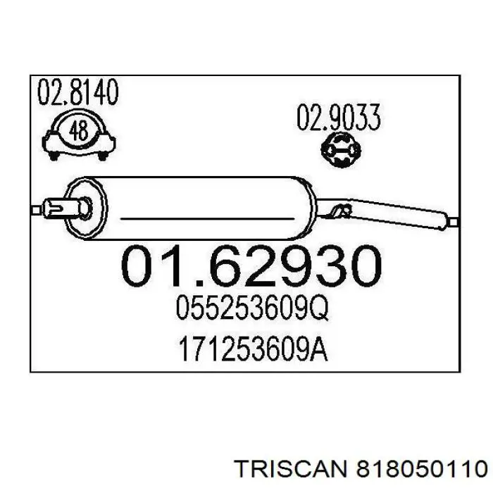 818050110 Triscan датчик абс (abs передній, лівий)