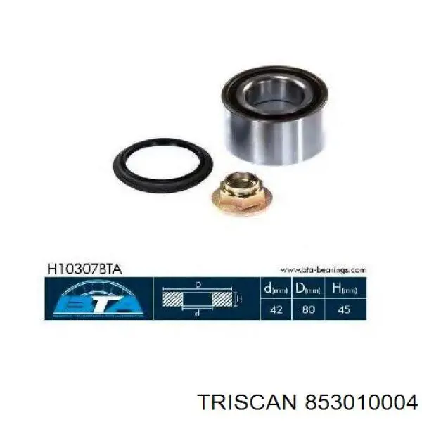 Купити 853010004 Triscan Підшипник ступиці передньої