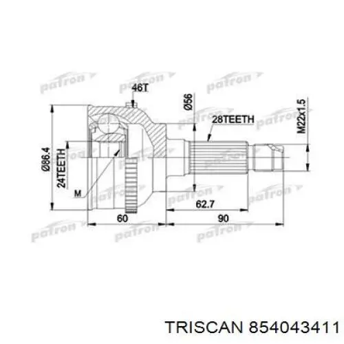 Кільце ABS Triscan 854043411 ціна, від 10.95 USD