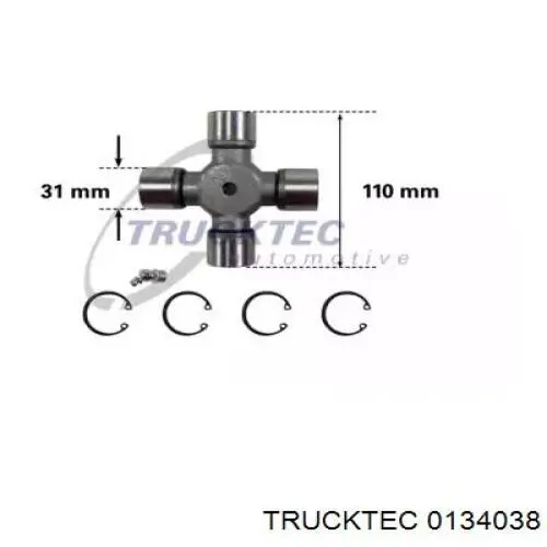 Хрестовина карданного валу Trucktec 0134038 ціна, від 12.82 USD