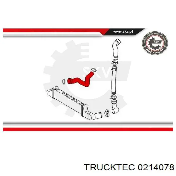 Шланг/патрубок интеркуллера Trucktec 0214078 ціна, від 48.60 USD